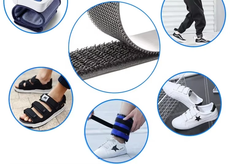 Good Quality OEM Custom Black Self-adhesive Adhesive Hook and Loop Tape Magic Tape