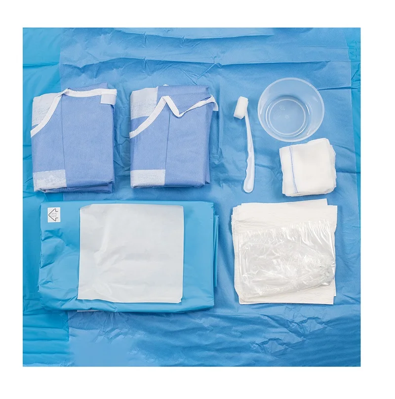 Angiographic procedures Cardiovascular Angiography Drape Set Pack with 2 holes for hospital