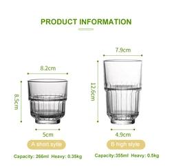 160ml 248ml 330ml cold and hot fresh juice glass cup for male