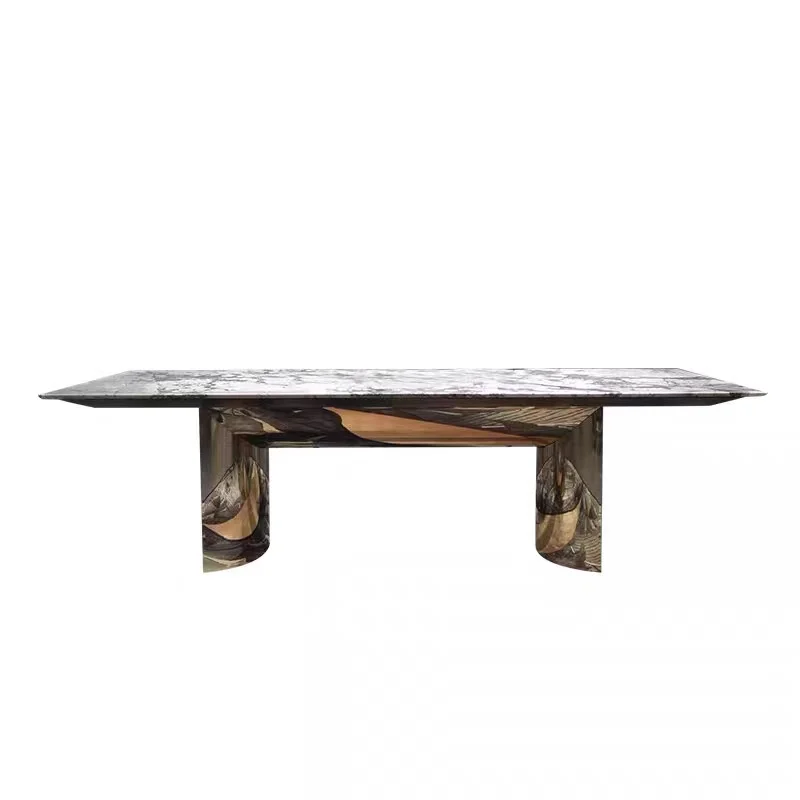 Italian minimalist slate dining table simple modern small apartment dining table Nordic  marble dinner table
