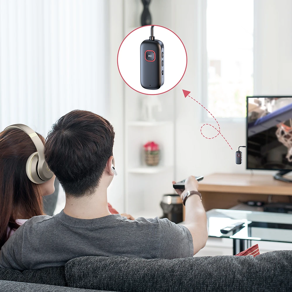 HG CSR5.2 Wireless Bluetooth AUX Adapter Bluetooth Receiver and transmitter HandsFree Call with Dual Device Modes Connection