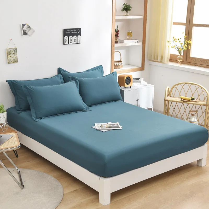 Polyester Bedding Fitted Sheet with Elastic Corner Bands White Plain Custom Logo