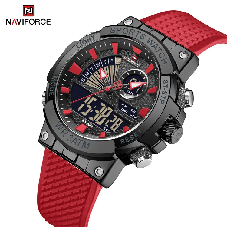 NAVIFORCE 9219 BRR Sport Quartz men watch original brand factory waterproof wholesale Digital wrist watch for mens