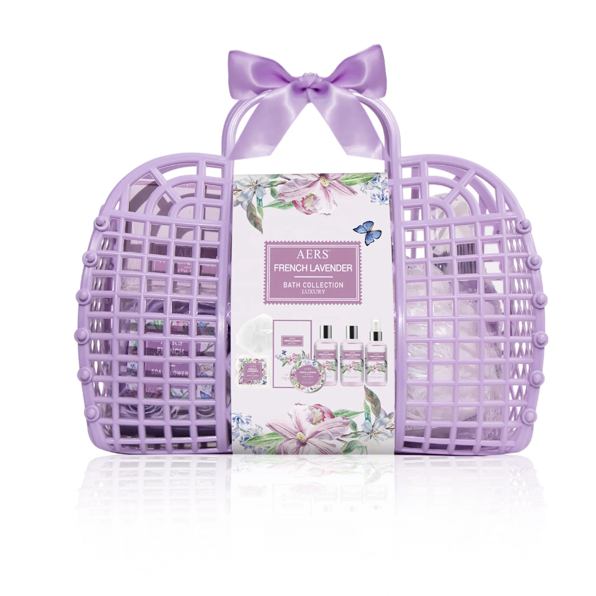 Customizable Bath Gift Basket Set with Handle for B2B Clients, Ideal for Spa and Home Use, MOQ 1000