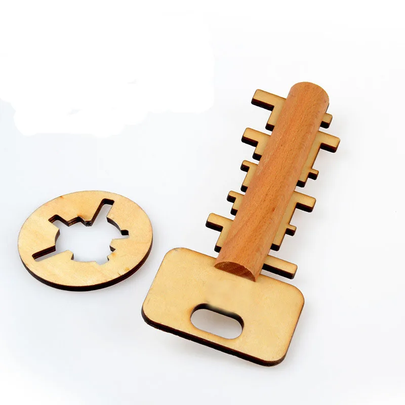 
Beech unlocking key lock disassembly adult toys for child wooden educational toys kids 