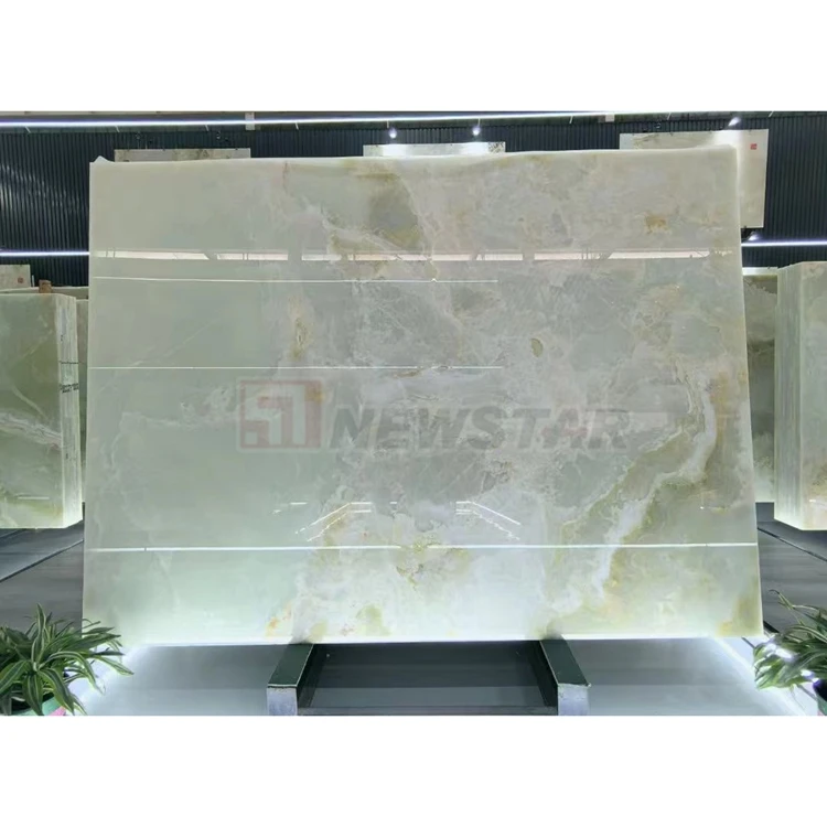 Newstar Wholesale Polished Green Jade Onyx Marble Stone Slabs For Table Bathroom Wall Onyx Tiles