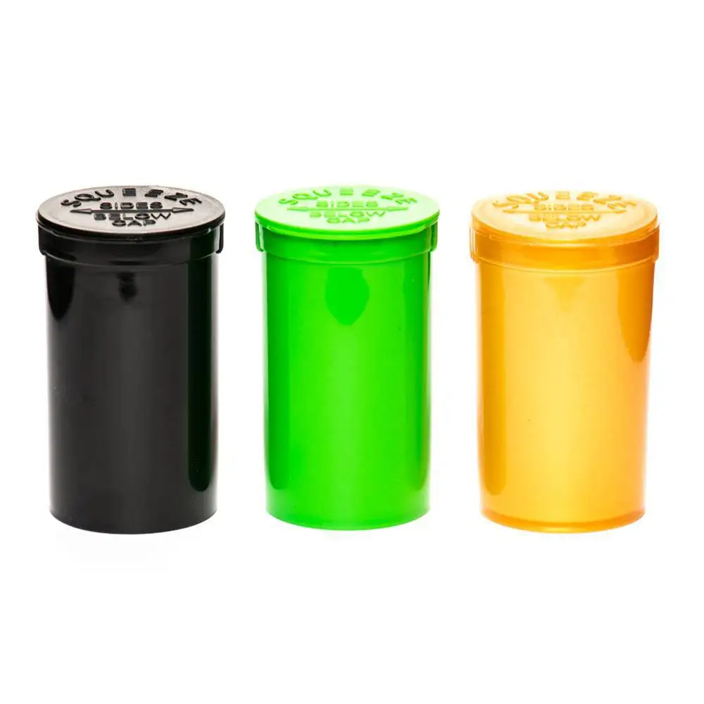 19dram Colorful Pop Top Vials Hinged Medical Plastic 90dram 120dram Squeeze  Pill Bottle vials