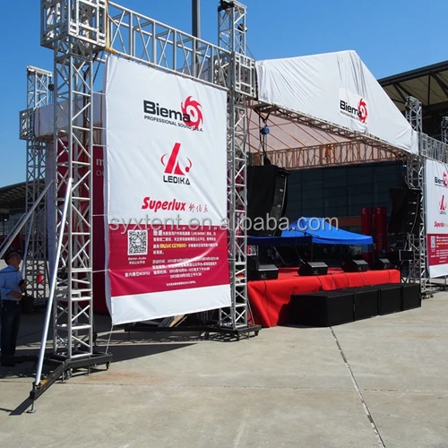 Professional Large Scale Outdoor Event Aluminum Scaffold 300x300mm Curved Truss System Heavy Duty Concert Stage Roof Truss