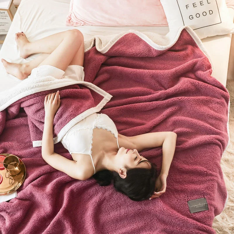 wholesale oversized microfiber & sherpa wearable fleece throw sublimation blanket weighted flannel sherpa blanket for winter