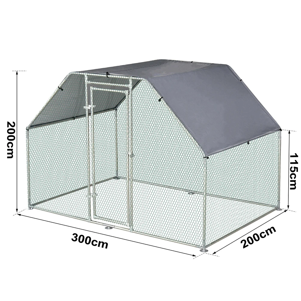 Chicken Run Coop Rabbit Ducks Hen Poultry House Large Metal Cages