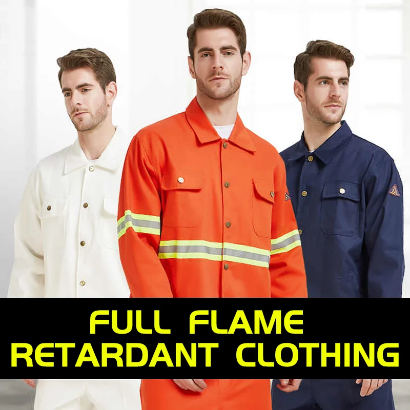 Customizable Cotton Fire Retardant Working Clothes with Reflective Strips Welding Clothing