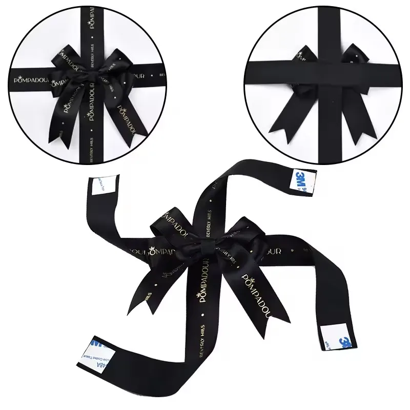 Grosgrain Decorative Bow Gift Wrapping Cross Band Ribbon Bow Pre Tied Satin Custom Bows