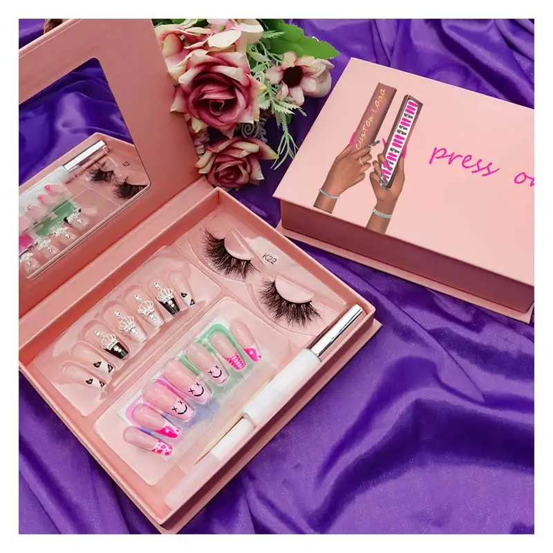 Популярный Стиль оптовая продажа пресс для ногтей индивидуальный дизайн фирменная этикетка коробка упаковки с