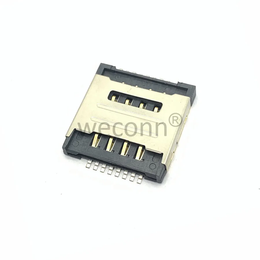 Manufacturer direct sale PCB board SIM memory card push pull SMT type dual SIM card connector