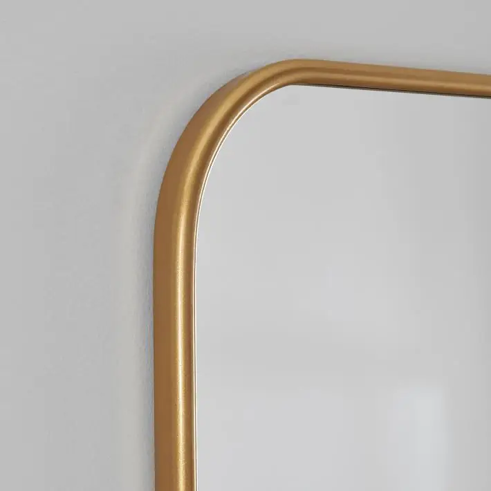 Antique Bronze Plated Metal Framed Mirror for Hotel Bedroom Stainless Steel Framed Decorative Mirror