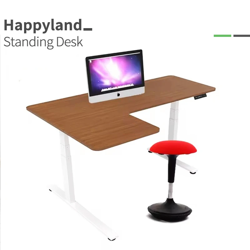2A3S современный L-образный Электрический регулируемый по высоте Офисный Компьютерный Рабочий стол стоячий каркасный подъемный для домашнего офиса