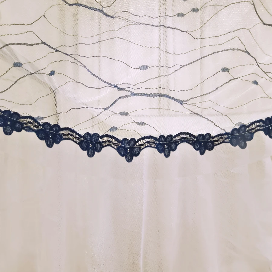 Blue Classic Double Rectangular Tent Mosquito Net with Metal Stands Foldable for Outdoor Camping Travel Home Door Use King Size