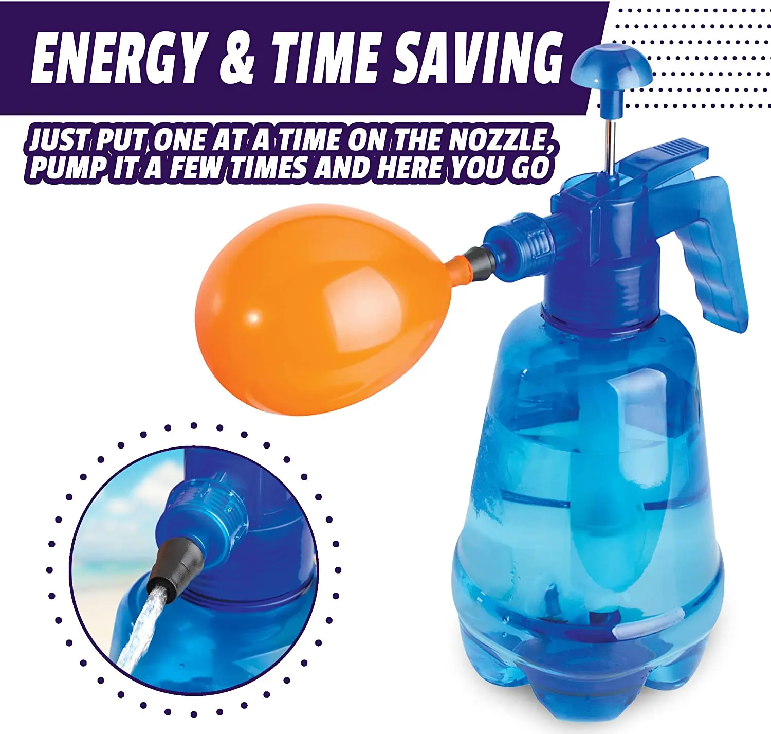 Water Balloon Pump with 250 Balloons Included