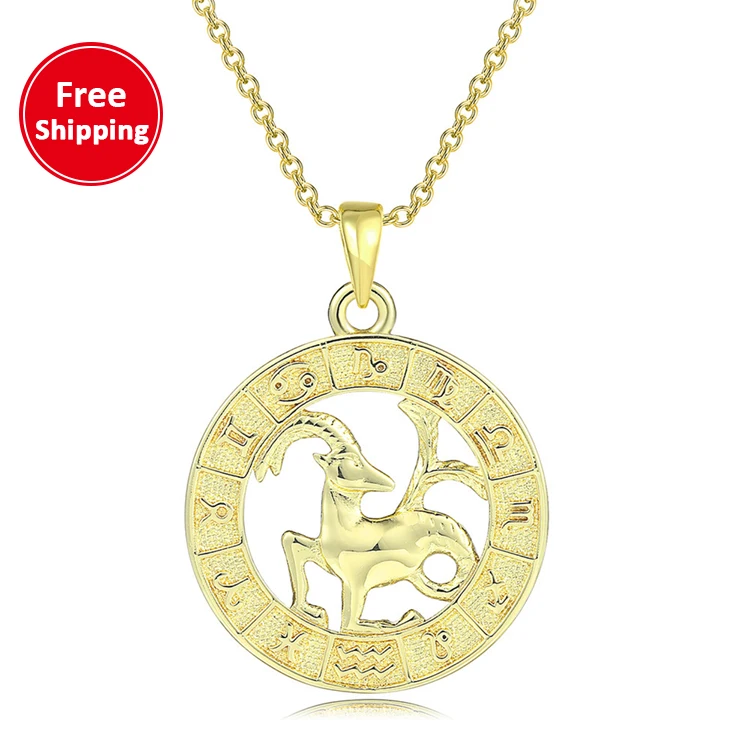 free shipping/dorp shippingPopular round medal gold coin pendant necklace 14k gold plated explosive product