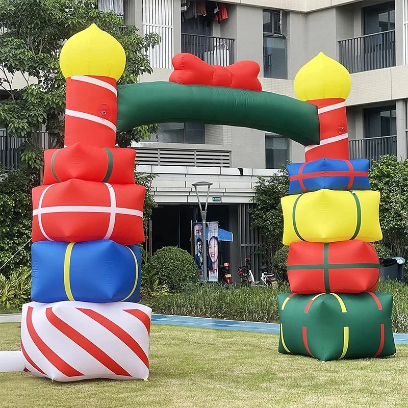 Christmas Giant Inflatable Arch 13.7ft X 10.3ft Outdoor Blow Up Advertising Yard Lawn Party Decoration Inflatable Archway