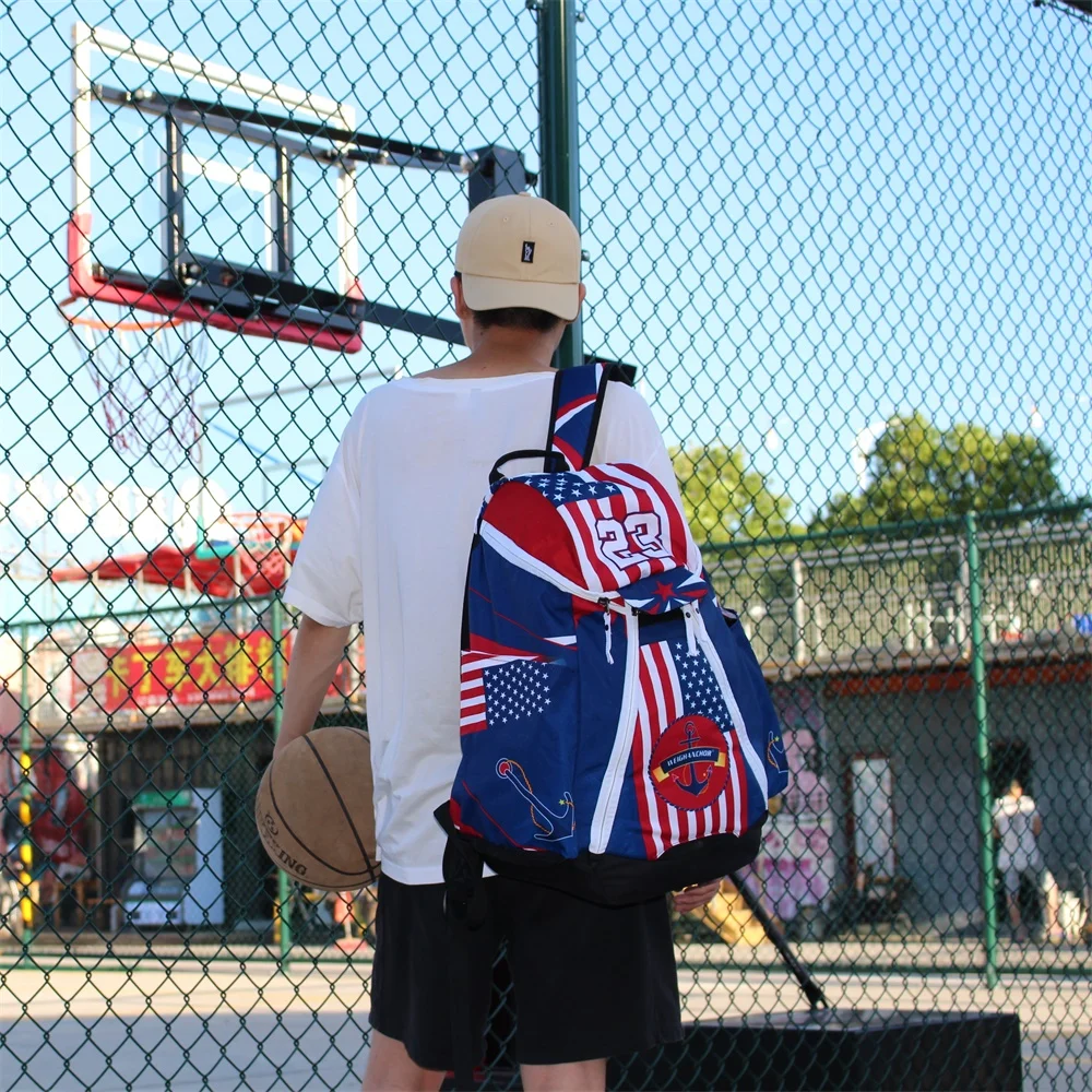 2022  Low MOQ Waterproof Sublimation Basketball Bag Manufacturer , Custom Backpack With Logo Basketball Backpack Sports bag