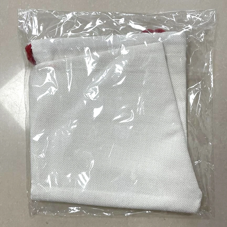 10oz Heavy Thick 280gsm Sublimation Christmas Stocking with Red Cotton Cords Gift Packing Children Promotional Party Supplies