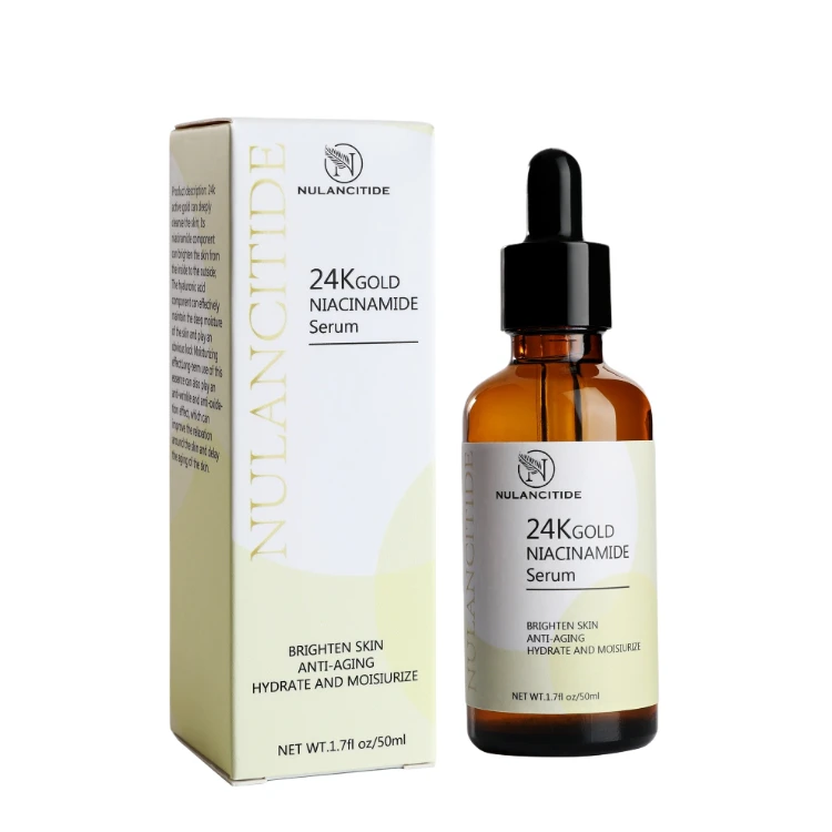 Hot Sale OEM Private Label 50ML Natural Collagen Anti Aging Whitening Facial Skin Care Serum 24K Gold Face Serum Wholesale