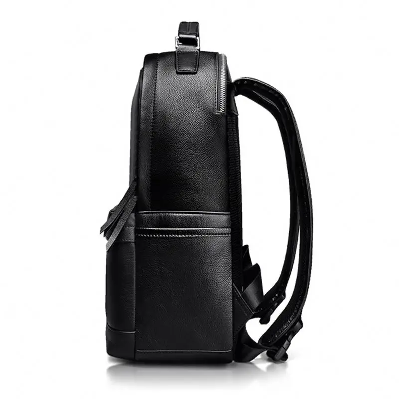 Fashionable New Hot Splendid High Quality Genuine Top Grain Leather Wholesale OEM Custom Male Student School Backpack