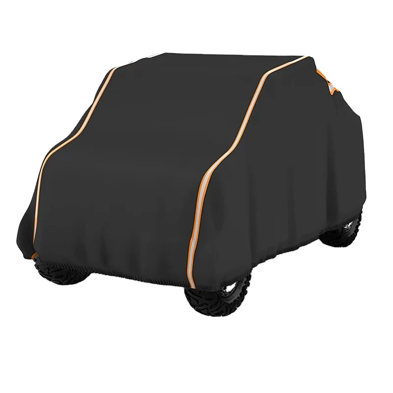 Polyester Oxford 210D 420D Black Night Reflective Waterproof Outdoor Storage Windproof  ATV Cover