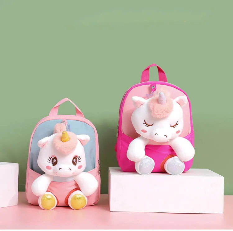 Kids Small Unicorn Backpack 3 - 4 Year Old Gifts Toys Toddler Backpack for Girl Boy with Stuffed Animal
