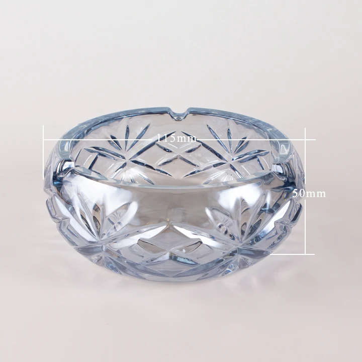 Factory Office Ashtrays Bulk Wholesale Round Color Cigar Glass Ashtray Custom Logo