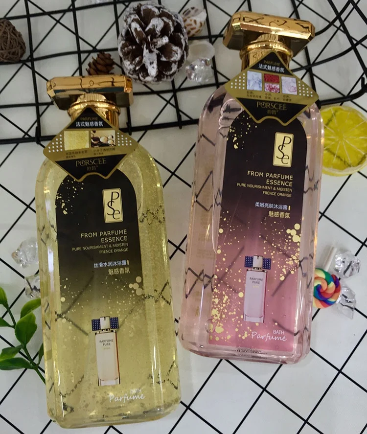 
PORSCEE Hot Selling French Orange Bath Gel Moisturizing Perfume Body Wash Gold Shower Gel 