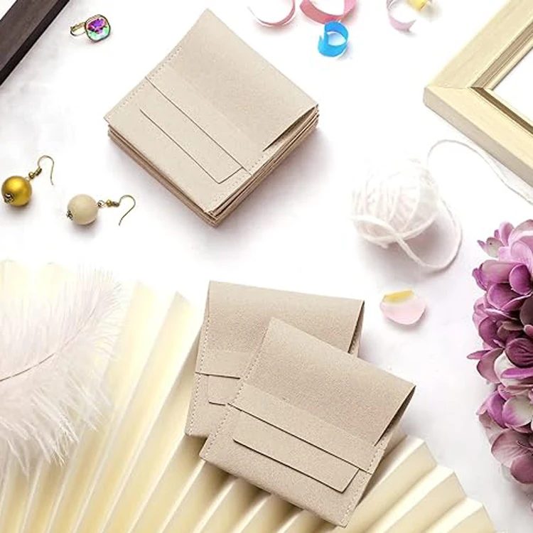 Custom luxury Microfiber Jewelry Pouch with Band,  jewelry packaging bag for Bracelet Necklace jewelry Packaging display