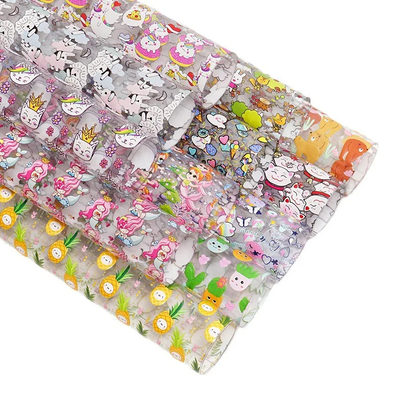 30CM*120CM New Design Fruit Mermaid Animals Pattern Waterproof Leather Fabric For Bag Shoes Making