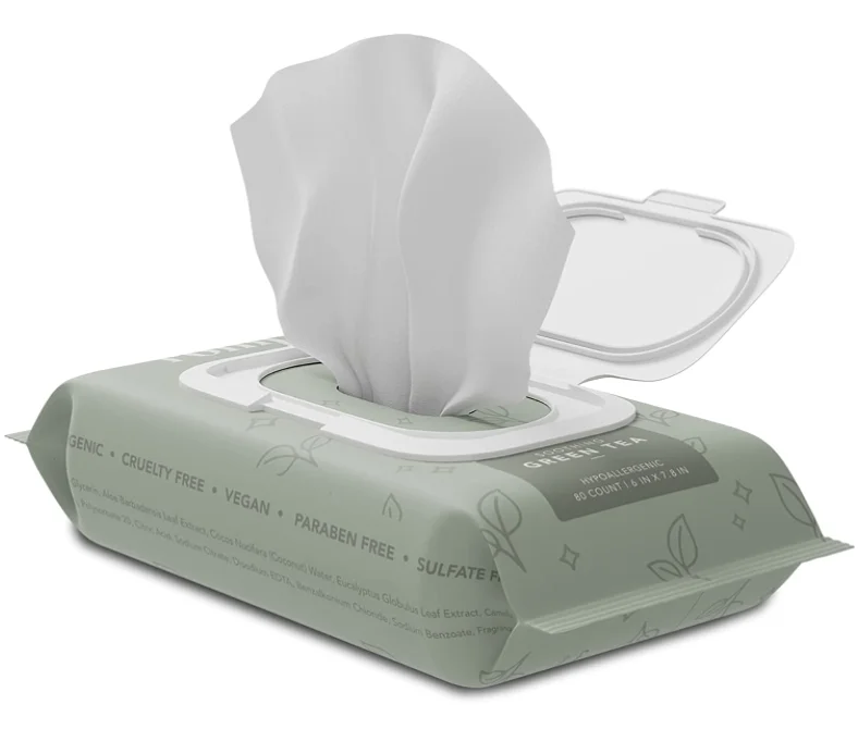 Dog Cat Pet Grooming Wipes - Plant Based Cleaning Bathing Wipes for Face Paw & Body with Green Tea 1 Pack 80 Wipes