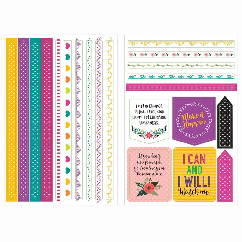 Custom Cartoon Journal Stickers Set Decorative Private Label Sticker Sheet for Planner