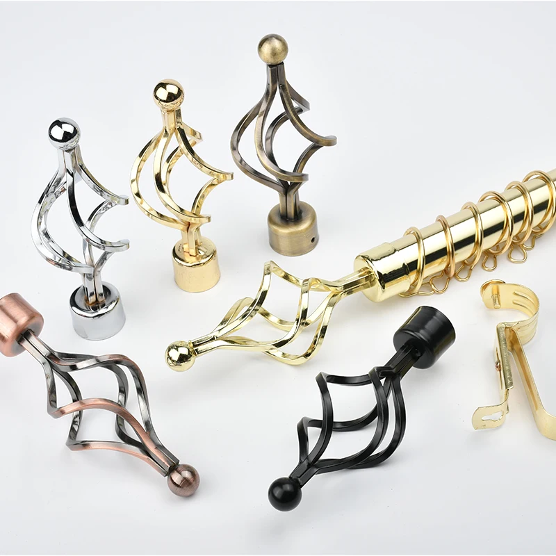 Free Adjustable No Drilling Self Adhesive Curtain Rod Holder Hooks Nail for Bathroom Kitchen Hotel European Metal Curtain Rod