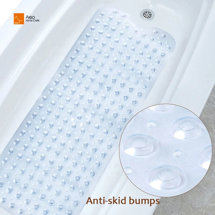 Eco-Friendly Anti-Slip PVC clear Bathroom Customized Suction Cups Floor Mat Original Bathtub Mat Machine Washable Shower Mats