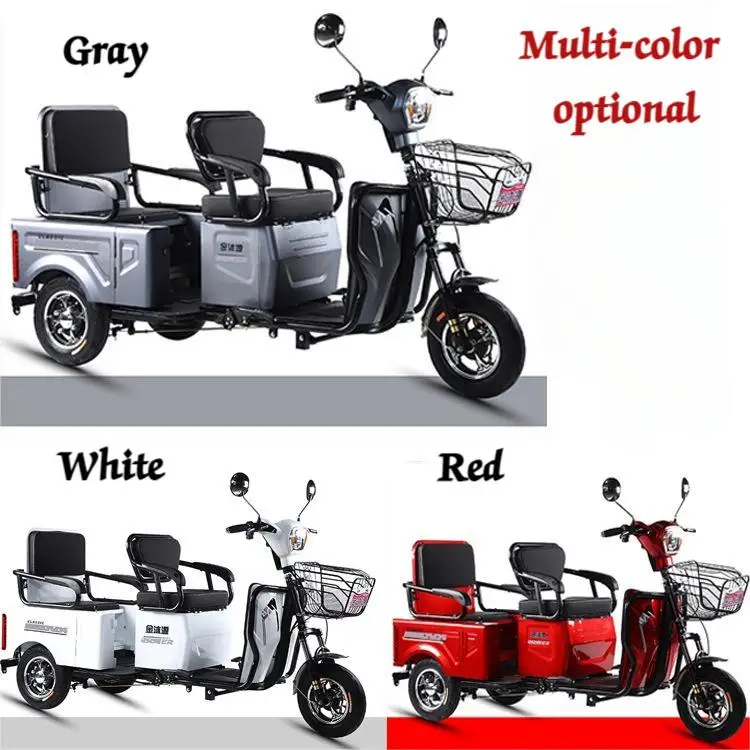 800W 3-Wheel Electric Motorcycle Tricycle for Adults Steel Electric Tricycles 48v Motorized Driving Passenger Electric Tricycle