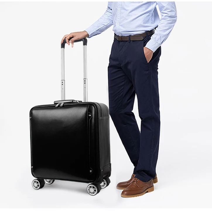 Leather Travel Suitcase Fashion Luggage Travel Bags Universal Wheels Trolley Luggage