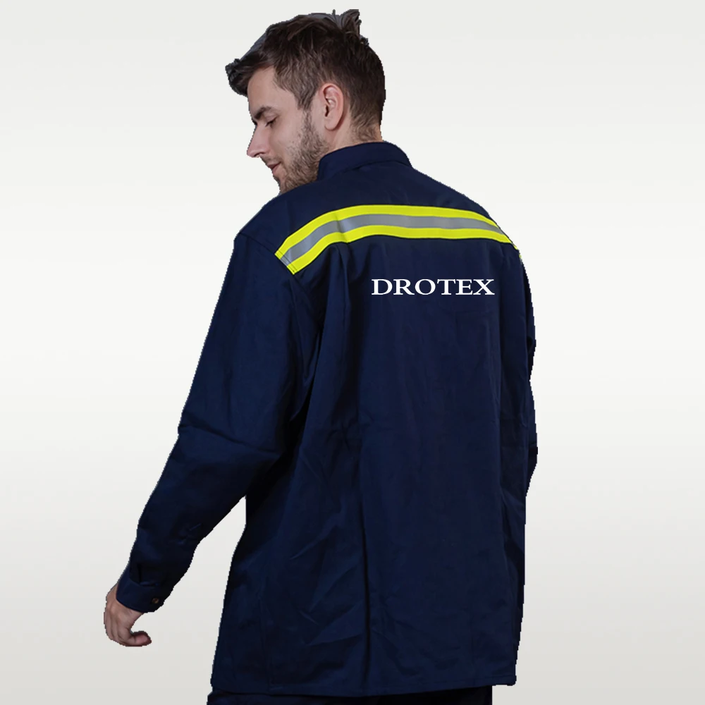 Oil Field Safety Clothing Custom Cotton Work Clothes Fire Resistant Mechanic Shirt Workwear