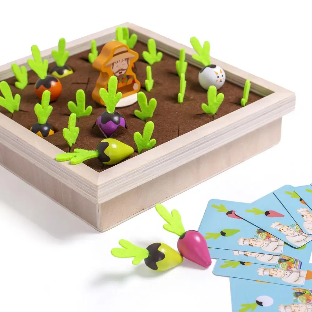 
Children Wooden Vegetable Memory Game carrot Montessori Kids Toys 