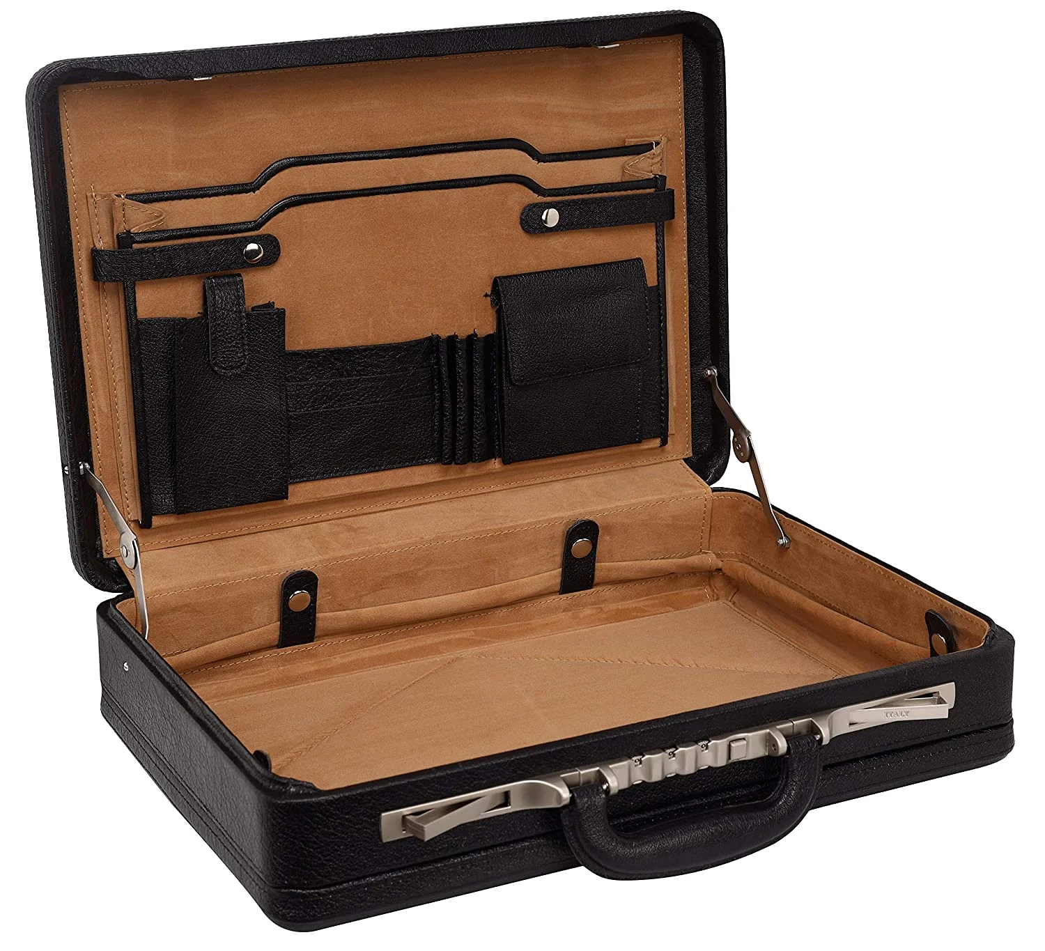 Leather Briefcase for Men Expandable Office use suitcase Bag with Inner MESH Pocket