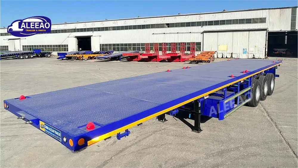 Shipping 40 Feet Container Transport Flat Bed Trailer 3 axle Flatbed Semi Trailer Price