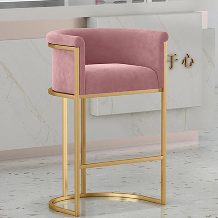 Современная мебель в скандинавском стиле легкие роскошные бархатные ножки из нержавеющей стали спинка для отдыха высокий стул