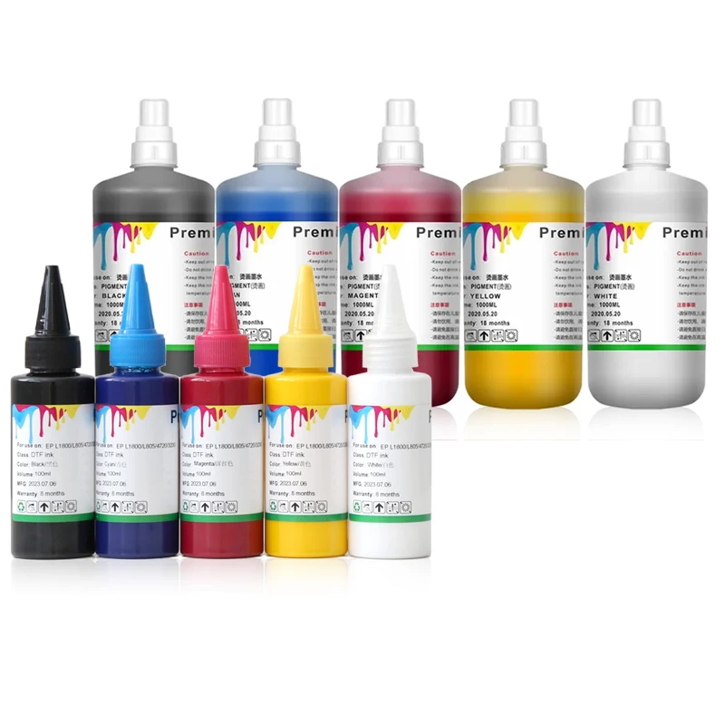 1000ML PET Film Printing Bulk DTF Textile Pigment Ink DTF White Ink For Epson L1800 L805 Xp15000 I3200 1390 Dx5 4720 Printer
