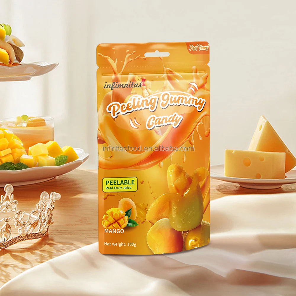 Factory Customizable Healthy Candy Nutritious Fruit Desserts 6 Taste Choices Mango Taste Soft Fruit Peeling Sugar