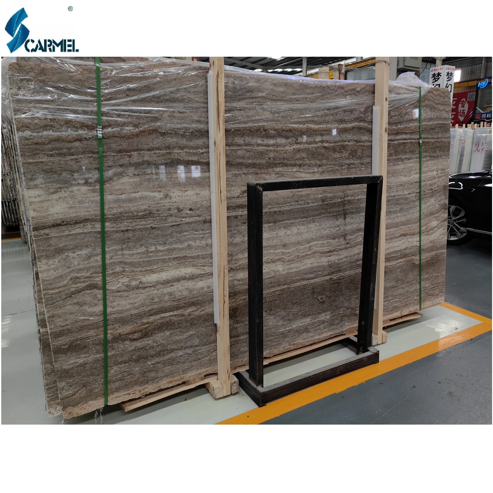 New Arrived Natural Marble Stone Wall Tile Titanium Dark Silver Grey Travertino Travertine