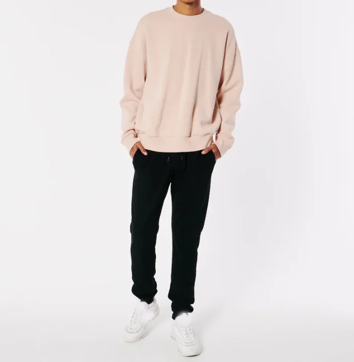 Wholesale Custom Streetwear Long Sport Wearing  Elastic Waistband  Pants With Pockets Black Stacked Jogger Man