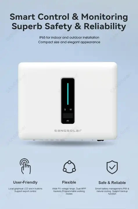 In Stock 10kW-12kW Three Phase Hybrid Solar Power Inverter Stackable Energy Storage 100Ah Lithium Ion Battery IP65 Protection